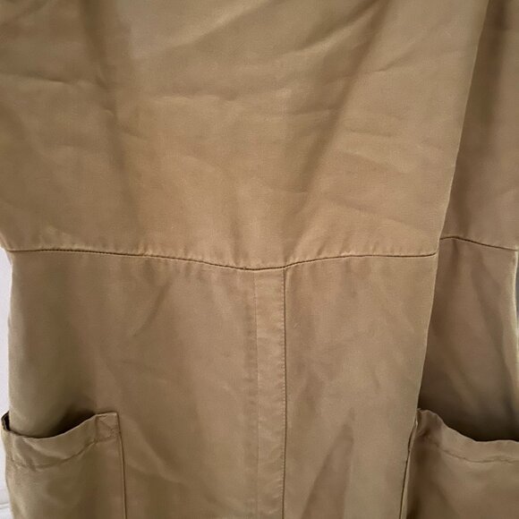 NWOT MNG Limited Edition Khaki Linen-Blend Back Tie Midi Dress Women’s 8 - Picture 14 of 15